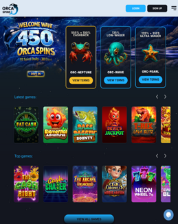 Orca Spins Casino screenshot