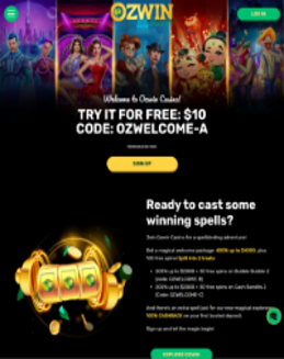 Ozwin Casino screenshot