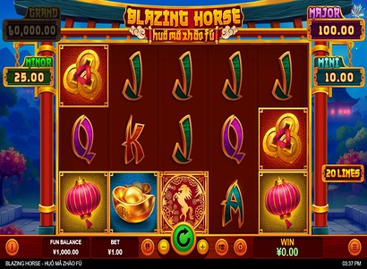 Screenshot of Blazing Horse slot game on Ripper Casino
