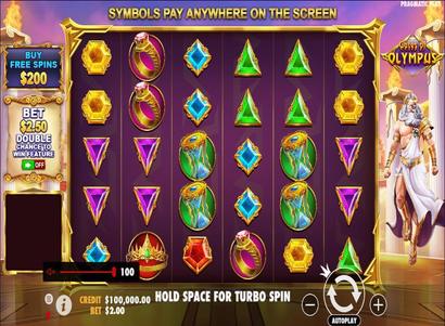 Captură de ecran din jocul Gates of Olympus la Highflybet