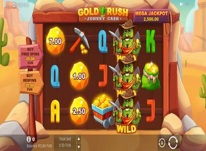 Gold Rush with Johnny Cash pokie game screenshot