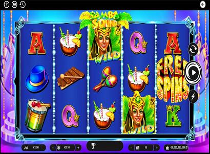 Schermata di gioco della slot Samba Sound su Winorama
